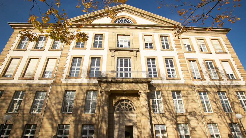 The outer facade of the University of Karlsruhe.